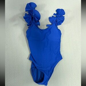 Antonio melani ruffle strap cobalt blue swim